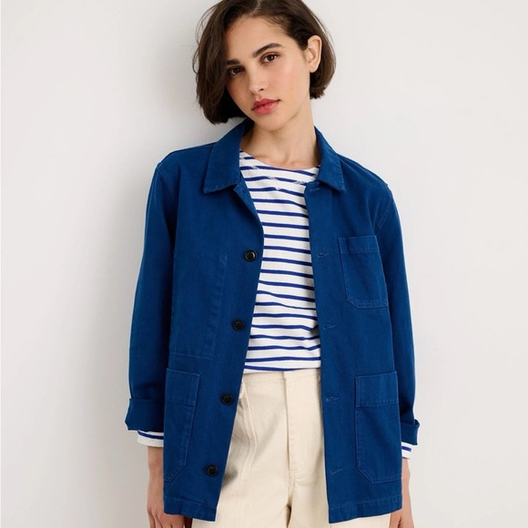 Alex Mill Britt recycled denim jacket in red, XS - Picture 4 of 7